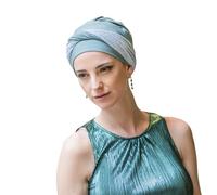 CAREBELL Turbante Oncológico de Bambú Confort Gala Mint · Quimioterapia y Alopecia · Muy Suave Transpirable y Sin Costuras Interiores · Ajustable para Mujer