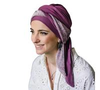CAREBELL Turbante Oncológico de Bambú Smooth Gala Malva · Quimioterapia y Alopecia · Muy Suave Transpirable y Sin Costuras Interiores · Ajustable para Mujer