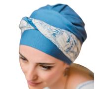 CAREBELL Turbante Oncológico Elegance Selvatik Mujer - Pañuelo Quimioterapia Transpirable de Bambú, Gorro Alopecia Sin Costuras, Diseño Estampado Natural Elegante, Ajuste Cómodo y Fácil