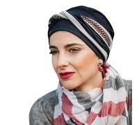 CAREBELL turbante oncológico modelo Confort - diseño Florida en algodón natural, cómodo y transpirable, especial para quimioterapia, alopecia y pieles sensibles