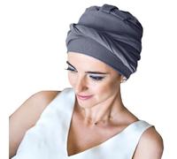 CAREBELL Turbante Oncológico/Modelo Confort/Tejido de Bambú/Quimioterapia y Alopecia/Pieles Sensibles/Pacientes con Pérdida de Cabello/Gris Noche 68