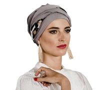 CAREBELL Turbante oncológico Modelo Elegance - diseño Black Abstract en bambú Suave y Transpirable, cómodo y Apto para Pieles sensibles