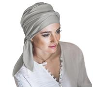 CAREBELL Turbante Oncológico/Modelo Smooth/Tejido de Bambú/Comodo y Transpirable/Quimioterapia y Alopecia/Pacientes con Pérdida de Cabello/Gris Perla