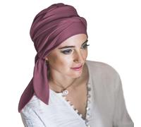 CAREBELL Turbante Oncológico/Modelo Smooth/Tejido de Bambú/Quimioterapia y Alopecia/Pacientes con Pérdida de Cabello/Preformado/Cómodo y Transpirable/Malva