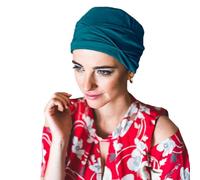CAREBELL Turbante oncológico/Quimioterapia y Radioterapia/Tejido de Bambú orgánico/Cómodo y Transpirable/Pieles Sensibles/Ocean