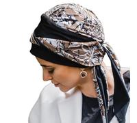 CAREBELL Turbante Oncológico Smooth/Diseño Paint Flowers/Quimioterapia y Alopecia/Tejido de Algodón/Cómodo y Transpirable/Hecho a Mano en España/Pérdida de Cabello