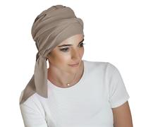 CAREBELL Turbante Oncológico Smooth/Tejido de Bambú/Básico y Cómodo/Quimioterapia y Radioterapia/Pieles Sensibles/Preformado/Pérdida de Cabello/Crema