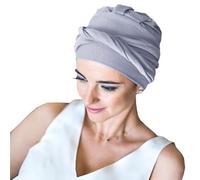 CAREBELL Turbante Oncológico/Tejido de Bambu/Cómodo y Transpirable/Apto Pieles Sensibles/Quimioterapia y Alopecia/Certificado Oeko-Tex/Gris Perla 63