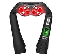 Careboda Masajeador de cuello y hombros, masajeador de cuello inalámbrico recargable con calor, masajeador Shiatsu con masaje de tejido profundo 3D para oficina y hogar