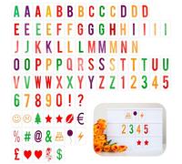 CAREDGO 104 Uds Letras para Caja de luz A4, Letras Colores Decorativas con Números, Números y Letras Símbolos Cinematográficos para Caja de Luz, Letras para Decorar Dormitorio/Regalo/Cumpleaños