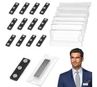 CAREDGO 20 Pack Placa Identificativa Personal Placas Nombre con Imán de 3 Puntos Etiquetas Identificación Imanes Chapas Identificativas Personal Placas para Identificar Nombre Ropa Chaquetas Camisas