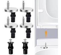 CAREDGO 4 Pcs Bisagras Tapa Wc Universal Tornillo para Asiento de Inodoro Bisagras Tapadera WC Bisagra Universal para Tapa de Inodoro Bisagras para Fijación de Asiento de Inodoro, de Acero Inoxidable