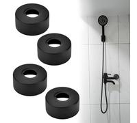 CAREDGO Embellecedor para Grifo de Ducha de Negro Mate, 4 Embellecedores para Grifo de 3/4” de Diámetro Interior Cubierta Decorativa para Grifo de Ducha de Acero Inoxidable para Lavabo Fregadero