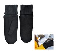 CAREDGO Manoplas de Invierno para Mujer Manoplas para el Frío Negras Guantes Cálidos de Invierno con Forro Polar Guantes para el Frío para Padres Abuelos Personas Mayores