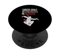 Career Goals Engineer Ninja Genio juguetón PopSockets PopGrip Adhesivo