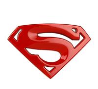 Careflex, emblema 3D de Superman, color rojo, calcomanía para todos los coches, bicicletas, SUV, laptop móvil (5,5 x 3,5 cm)