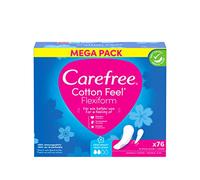 Carefree Cotton Feel Flexicomfort - panty permeable al aire, fragancia fresca, grado de absorción dos, tamaño normal, paquete de 76 unidades
