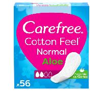 Carefree Cotton Feel Fragancia Aloe Salvaslips Absorbencia Normal 56 uds