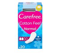 Carefree Cotton Feel Normal Fragancia Fresca Protegeslips (20 unidades), protegeslips absorbentes y transpirables, con bolsitas individuales
