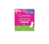 Carefree Cotton Feel Normal panty permeable al aire, aroma a aloe vera, grado de absorción dos, tamaño normal, paquete de 56 unidades