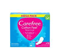 Carefree Cotton Feel Normal panty permeable al aire, fragancia fresca, grado de absorción dos, tamaño normal, paquete de 76 piezas