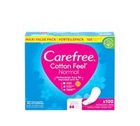Carefree Cotton Feel Normal Sin Fragancia 100 unidades, sin aroma, sin fragancia y 100% transpirable, con ajuste óptimo y una sensación de uso segura