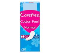 Carefree Cotton Feel Normal Sin Fragancia Protegeslips (20 unidades), protege slips de absorbencia normal y transpirables, protege slips para todo tipo de braguitas