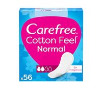 Carefree Cotton Feel Normal Sin Fragancia Protegeslips (56 unidades), protege slips de absorbencia normal y transpirables de uso diario, protege slips para todo tipo de braguitas