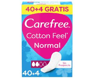 Carefree Cotton Feel Salvaslip Absorbencia Normal sin Fragancia 44 uds