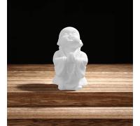 Carefree Fish Buddha Statue Minimalist Sandstone Buda Ornament Monk Figurine Zen Decor Bring Home a Ray of Sunshine 9Inch