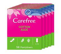 Carefree Panty Liners - Aloe transpirable, el embalaje puede variar, 56 unidades (paquete de 5)