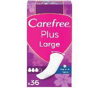Carefree Plus Large Fragancia Fresca Salvaslip Superabsorbente Transpirables 36 uds