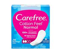 Carefree Protectores de bragas Cotton Feel Normal con aroma fresco, tamaño normal, 56 piezas (paquete de 1)