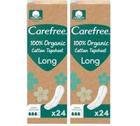Carefree Salvaslip 100% algodón orgánico Long, Salvaslip algodón transpirable, Salva slip mujer extra largo para pieles sensibles, protectores de calzoncillos diarios sin perfume y súper absorbentes,