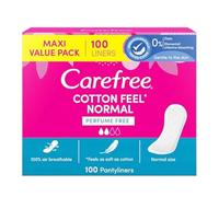 Carefree Salvaslip Cotton Feel Normal sin perfume, Salva slip mujer 100% transpirables para todo tipo de slip, cómodos protectores slips que se adaptan a los movimientos del cuerpo, Maxi Formato 100