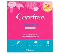 Carefree Salvaslip Cotton Feel Normal Sin Perfume, Salva Slip Mujer 100% Transpirables para todo tipo de slip, Proteger slip sin perfume que se adaptan a los movimientos del cuerpo, 56 salvaslips