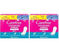 Carefree Salvaslip Cotton Feel Normal sin perfume, Salva slip mujer 100% transpirables para todo tipo de slip, cómodos protectores slips que se adaptan a los movimientos del cuerpo, Maxi Formato 100
