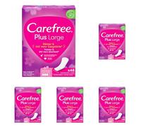 Carefree Slips Plus Grande con ligero aroma (48 unidades), superabsorbentes y extra anchas para atrapar líquidos al instante, tamaño grande (Paquete de 5)