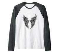 Careful I May Not Fight Back But My Angel Will - Camiseta Manga Raglan