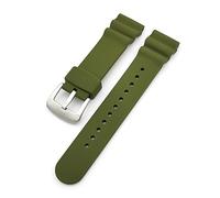 CAREG 22mm Sport Sport Silicone Steel Heb Hebilla Hebilla Diver Hombres Impermeable Hombres Reemplazo de goma Reloj Muñeca Banda de muñeca Compatible con Seiko Prosex Durable(Army green)