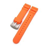 CAREG 22mm Sport Sport Silicone Steel Heb Hebilla Hebilla Diver Hombres Impermeable Hombres Reemplazo de goma Reloj Muñeca Banda de muñeca Compatible con Seiko Prosex Durable(Oranje)