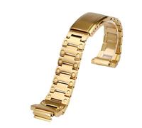 CAREG Caja de reloj con bisel de Metal de acero inoxidable + correa compatible con Casio G-SHOCK DW5600 GW-B5600 serie GWM5610, correa de reloj modificada + herramienta Durable (Color : Gold Case Str