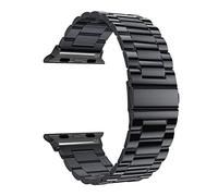 CAREG Compatible con Apple Watch SE 6 Band 44 mm 44 mm Serie 5 4 3 42mm 38 mm Correa de acero inoxidable Correa compatible con Iwatch Business Link Pulsera Durable(Noir,Series 6 44mm)