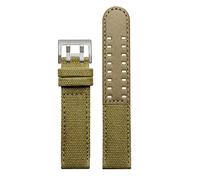 CAREG Correa de reloj de lona de nylon de cuero genuino de 20 mm 22mm compatible con el campo de Hamilton Khaki H68201993 H760250 H77616533 Pulsera de la banda seiko Durable(Silver-Khaki,22mm)