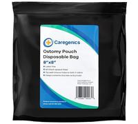 Caregenics Caregenics - Bolsa desechable para ostomía de 8 x 8 pulgadas, cierre de cremallera, evita y bloquea los olores, sin desorden, 8 x 8 pulgadas (60 unidades en una bolsa)
