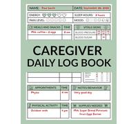 Caregiver Daily Log Book: A Practical Daily Planner to Track Patient Care, Medications and Notes