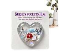 Caregiver - inspirador, recuerdo acrílico bidimensional para personal dedicado, tarjeta portátil con mensaje amable, accesorio médico, artículo de reconocimiento para personal, estudiantes y