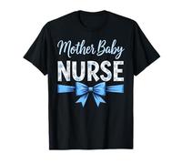 Caregivers Blue Bow Mother Baby Nurse Camiseta
