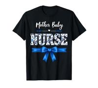 Caregivers Blue Bow Mother Baby Nurse Camiseta