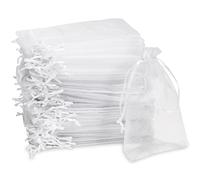 Carehabi 10 * 15 cm blanco Bolsas de Organza, Regalo para joyas, Saquitos de Lavanda
